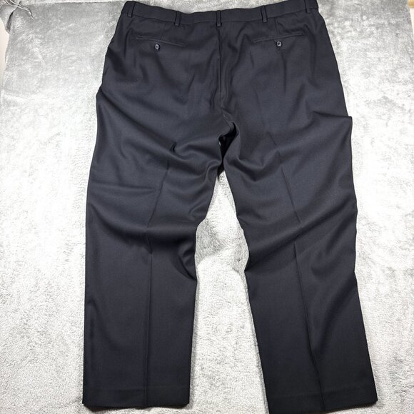 Savane Men’s Dress Pants 50x32 Black Classic Fit Big & Tall Flat Front - Picture 3 of 9